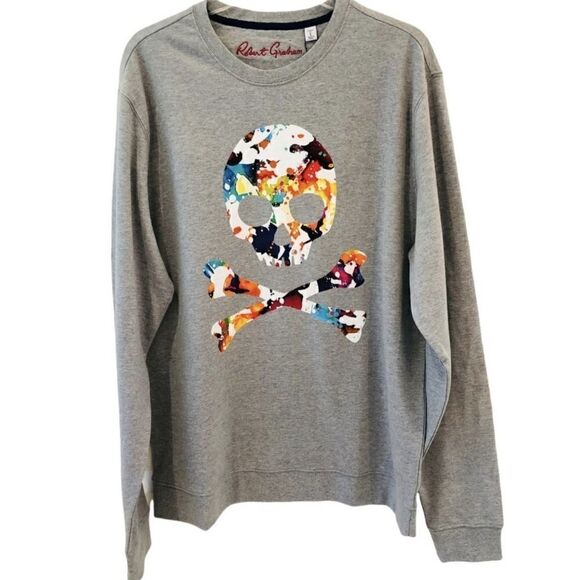 Bnwt Robert Graham Long Sleeve Pullover Crew Neck Sweatshirt with multicolor - Picture 1 of 16